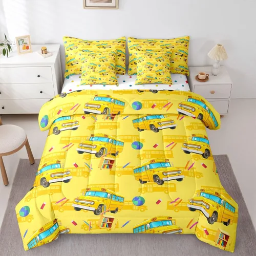 Miniatura 38 de Feelyou Juego de edredón de tren vintage de 7 piezas, diseño retro de motor de vapor para niños y niñas, juego de ropa de cama retro de tren