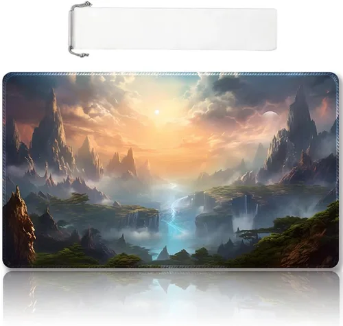 Miniatura 58 de Tapete de Juego MTG Premium Cosido con Zonas y Respaldo de Goma Antideslizante - Tapete de Juego TCG para MTG y Otros Juegos de Cartas - Diseño Dkt