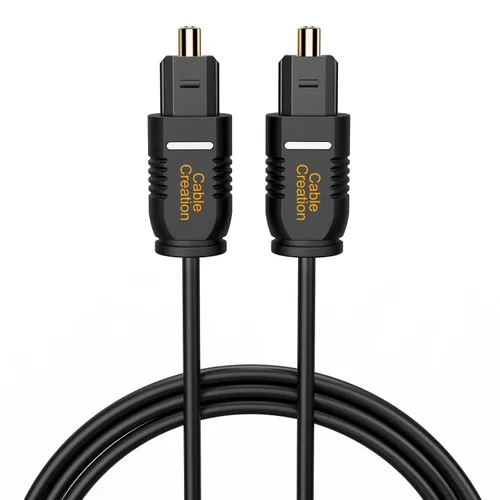 CableCreation Cable de audio digital óptico de 3.3 pies, cable Toslink de fibra óptica delgada chapado en oro S/PDIF para cine en casa, barra de