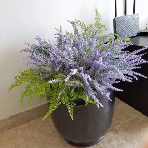 Miniatura 5 de Arbustos artificiales, plantas de plástico, hojas de helecho, hierba persa, simulación, arbustos falsos, al aire libre, interior, hogar, jardín
