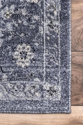 Miniatura 7 de nuLOOM Alfombra vintage Florid Emma, 4 x 6, azul