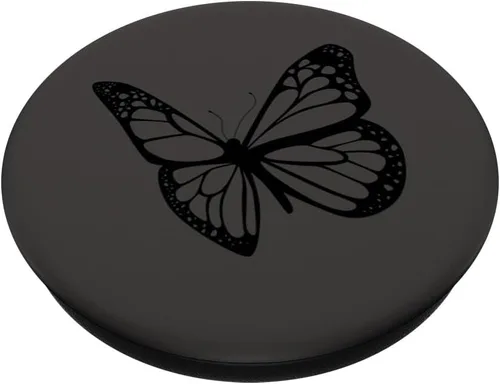 Miniatura 2 de PopSockets de mariposa negro gris intercambiable PopGrip