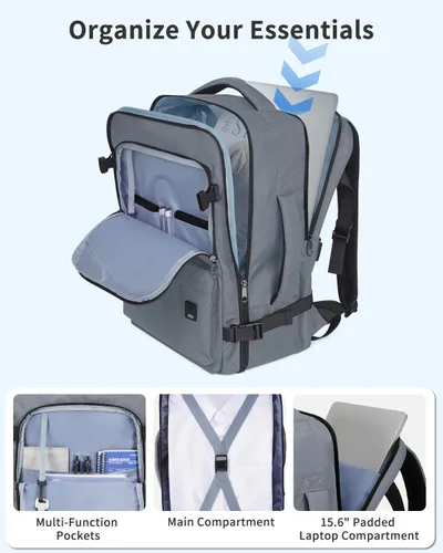 Miniatura 5 de WANDF Mochila de viaje para Spirit Airlines bolsa de artículos personales de 18 x 14 x 8 pulgadas con bolsillo húmedo, mochila para portátil de 17