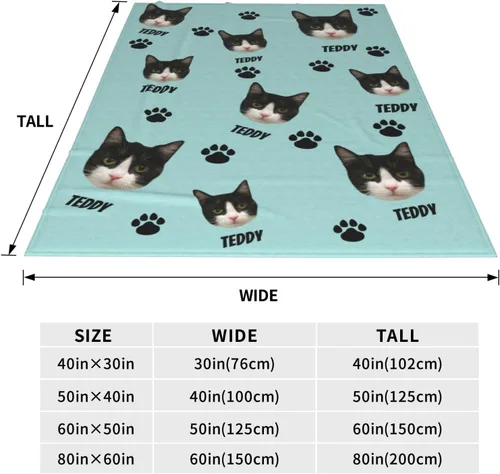 Miniatura 3 de Manta personalizada de fotos de gato, divertida manta personalizada de gato, regalo para amantes de los gatos, manta de fotos de mascotas