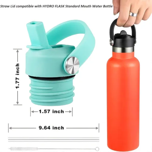 Miniatura 4 de Tapa de popote para Hydroflask, tapas con popote para Hydro Flask de boca estándar de 18, 21, 24 onzas, tapa deportiva de repuesto para tapa Alpine