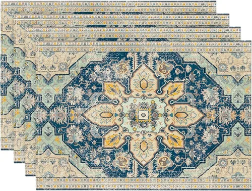 Artoid Mode Juego de 4 manteles individuales estilo boho de plata, 30x46 cm rústicos de estilo granja para decoración mágica de mesa de otoño para