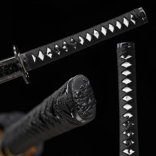 Miniatura 7 de Wuton Espada Katana real afilada 1060 de acero de alto carbono, espada samurái real de espiga completa lista para batalla, espadas samuráis