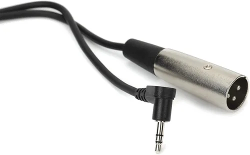 Cable Hosa estéreo acodado de 1/8 pulgadas a cable macho XLR, miniconector de audio de ángulo recto, 15 pies, Negro