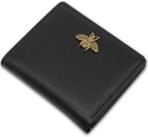 Cartera pequeña para mujer con bloqueo RFID, cartera de bolsillo doble, cartera compacta y delgada para mujeres, carteras mini para mujeres, Negro,