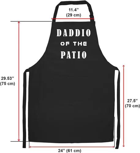 Miniatura 2 de APASIN Delantal con 2 bolsillos grandes – Regalo para mujeres, hombres, tu madre, tu padre, tu amigo – (negro)