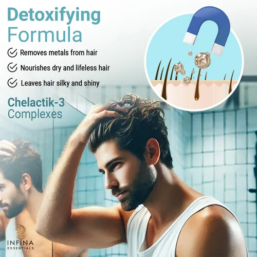 Miniatura 7 de INFINA ESSENTIALS Champú y acondicionador clarificante quelante para eliminación de agua dura y cloro 16 onzas líquidas Champú desintoxicante