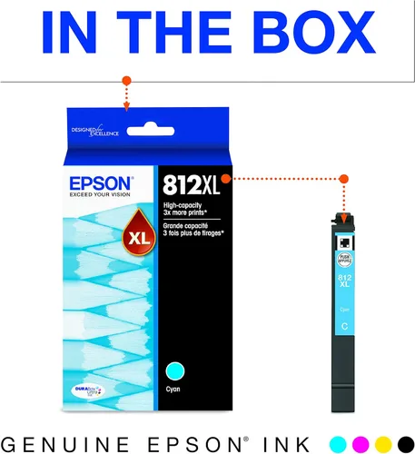 Miniatura 6 de EPSON T812 DURABrite Ultra Ink Cartucho magenta de alta capacidad (T812XL320-S) y T812 DURABrite Ultra Ink Cartucho cian de alta capacidad