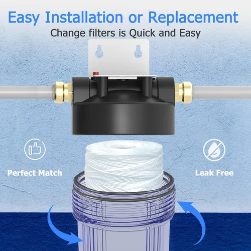 Miniatura 5 de Cartucho de filtro de agua de 10 micrones para toda la casa, filtros de sedimentos para heridas de cuerda para agua de pozo, reemplazo universal