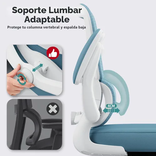 Miniatura 5 de TRALT Silla de oficina – Silla de escritorio ergonómica con soporte lumbar ajustable, silla de computadora de malla, sillas ejecutivas para oficina