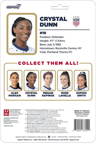 Miniatura 3 de Super7 USWNT Soccer Crystal Dunn - Figura de acción del equipo nacional de mujeres de Estados Unidos de 3.75 pulgadas con accesorio de pelota