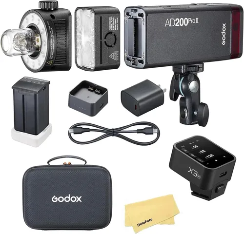 Miniatura 14 de Godox AD200 Pro II 2.4G Pocket Flash Strobe con disparador de flash X3C para cámaras Canon, 500 flashes de potencia completa, reciclaje