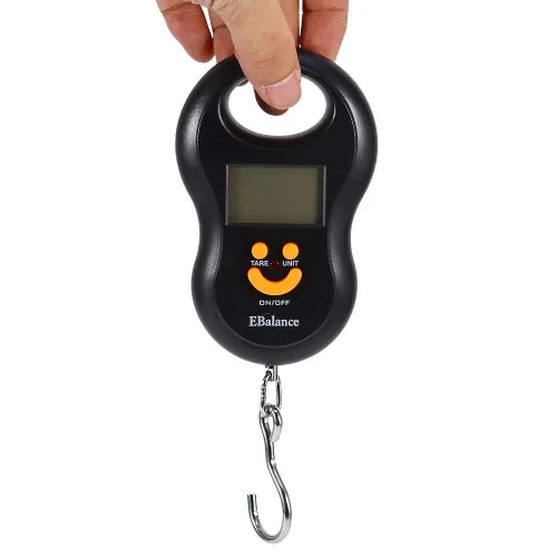 Miniatura 5 de Báscula de equipaje colgante, portátil de 110.2 lbs0.35 oz LCD digital colgante peso electrónico para equipaje de cocina postal