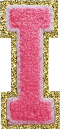Miniatura 78 de Parches de letras termo-adhesivas de felpilla para chaquetas, parches de letras universitarias con brillantina para planchar en la letra azul A