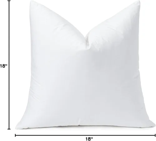 Miniatura 9 de OTOSTAR Paquete de 1 relleno de almohada de plumón y plumas, 18 x 18 pulgadas, rellenos de almohada cuadrados suaves y esponjosos con funda