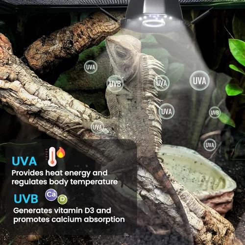 Miniatura 2 de GlowUp Luz de reptil UVB con atenuación, UVA UVB 10.0 para reptiles de selva tropical y desierto UVB5.0 y UVB10.0, brillo ajustable UVB lámpara