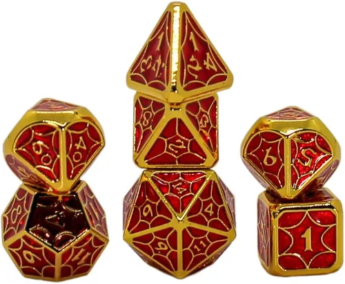 Miniatura 23 de Juego de dados de metal con escamas de dragón en color negro con caja de exhibición, perfecto para juegos, equilibrio adecuado y distribución