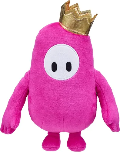 FALL GUYS Juguetes Originales Oso Rosa Piel de Frijol Coleccionable Oficial Peluche Deluxe de 8 Pulgadas con Corona de Oro del Juego de Video