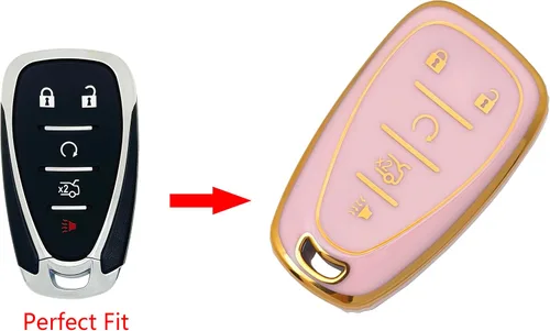 Miniatura 3 de Funda Protectora de TPU para Llavero de 5 Botones de Entrada sin Llave Compatible con Chevy Equinox Malibu Camaro Cruze Blazer Traverse Trax
