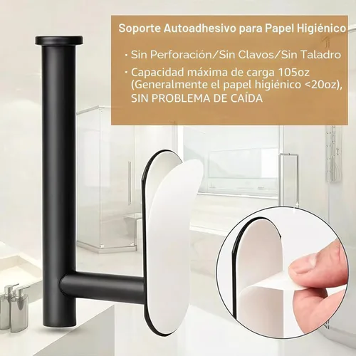 Miniatura 4 de JOPOFI Portapapel Higiénico - Portapapel Higiénico Autoadhesivo de Montaje en Pared para Baño, Acero Inoxidable SUS 304 con Tira Adhesiva Command