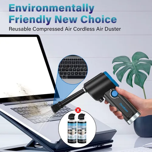 Miniatura 2 de DOROBEEN Plumero de Aire Comprimido, Plumero de Aire Eléctrico, Plumero de Aire Inalámbrico, Plumero de Aire Enlatado para Computadora, Limpiador