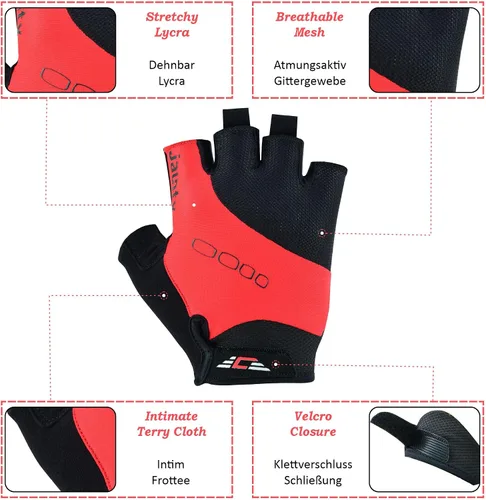 Miniatura 2 de JAUNTY Cycling Bike Gloves Men Gel Padded Half Finger Bicycle Gloves Shock-Absorbing Anti-Slip Breathable MTB Road Biking Fingerless Gloves for