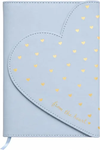 WORLD TRAVELER Eccolo Dayna Lee Diario y Cuaderno de Amor con Solapa Magnética de Corazón, 256 Páginas Rayadas Libres de Ácido (Azul Bebé -