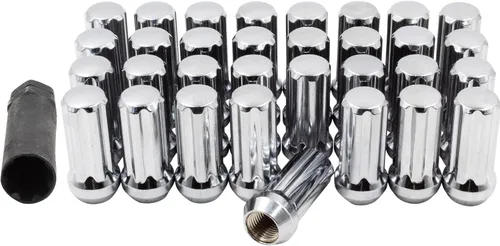 Miniatura 16 de Wheel Accessories Parts 24 piezas M14x1.5 14x1.5 rosca Bulge Bellota 1.90" tuercas largas negras 3/4" 0.748 in hexagonales para Chevy Silverado GMC