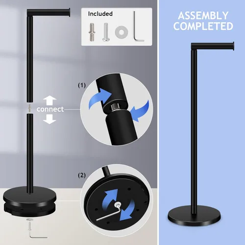 Miniatura 4 de TACGEA Soporte de Papel Higiénico, Soporte de Rollo de Papel Higiénico de Acero Inoxidable Independiente para Baño, Almacenamiento para 4 Rollos