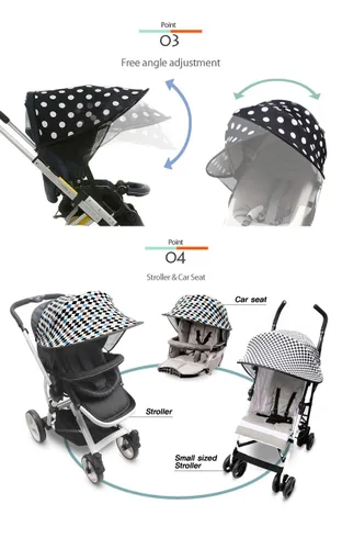 Miniatura 3 de Manito Parasol para cochecitos y asientos de coche - Scandi (azul diamante) UPF 50+ Diamante azul