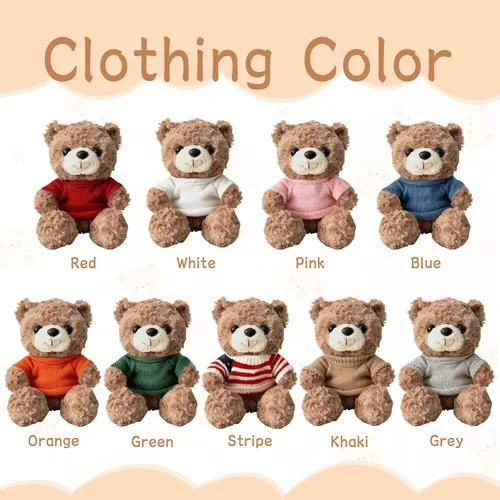 Miniatura 6 de Oso de peluche personalizado con nombre bordado personalizado, animal de peluche suave de 10/12/16 pulgadas, día de San Valentín, cumpleaños