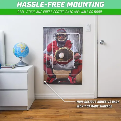 Miniatura 5 de GoSports Pitch N' Stick Kids Baseball Pitching Game - Choose Between Wall Poster Game Set or 4 Replacement Sticky Ball Baseballs