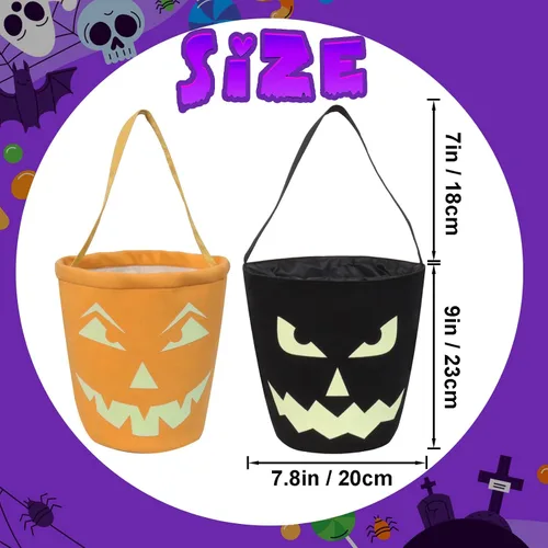 Miniatura 2 de 2 bolsas de dulces multiusos para Halloween con diseño de calabaza