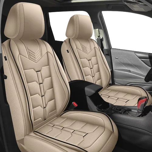 Miniatura 22 de IKABEVEM Fundas de asiento para Nissan Pathfinder 2011-2024 2025 2026, 2 piezas, fundas de asiento delantero de automóvil, de piel sintética