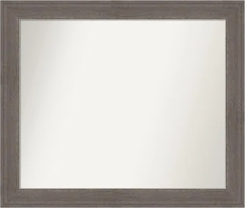 Miniatura 508 de Amanti Art Espejo de pared personalizado no biselado (24.5 x 24.5 pulgadas), marco gris marrón alta, varios tamaños personalizados, espejo de baño