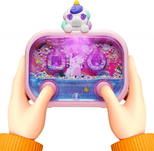 Miniatura 13 de Juego de agua de mano con luz - Juguete de bola de agua para niños a partir de 3 años, juguete retro, juego de viaje en automóvil sin pantalla