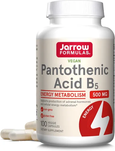 Miniatura 10 de Jarrow Formulas Ácido pantoténico B5 500 mg – 100 cápsulas vegetales – Vitamina B esencial – Producción de energía y apoyo al metabolismo – 100