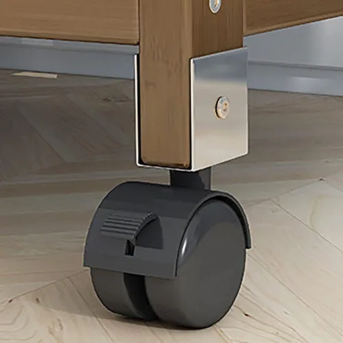 Miniatura 4 de Perchero independiente resistente, perchero de bambú con ruedas, ideal para almacenamiento de ropa de dormitorio