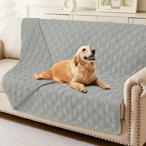 Miniatura 99 de hyha Manta impermeable para perros, manta reversible para cama de mascotas, funda suave para sofá/sillón lavable para perros, fundas impermeables