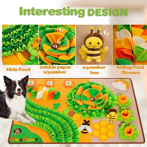Miniatura 2 de Tapete de olfateo para perros de 40 x 27 pulgadas, tapete grande de alimentación para perros para olfatear la nariz, alimentador más lento, tapete