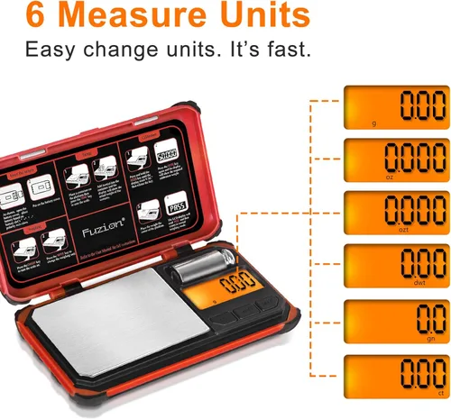 Miniatura 2 de Fuzion TRI - Báscula digital de gramos, báscula de bolsillo de 7.05 oz, tamaño de bolsillo de escala de gramos, 6 unidades con legibilidad de 0.00