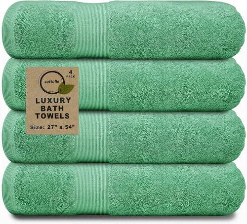 Miniatura 22 de Juego de 4 toallas de baño de lujo (27 x 54 pulgadas), toallas para baño, súper suaves, toallas altamente absorbentes para el hogar, spa, gimnasio