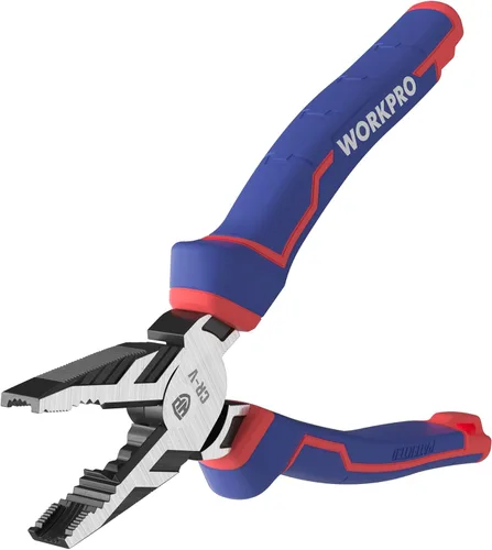 Miniatura 9 de WORKPRO Alicates extractores de tornillos Linesman PRO de 8 pulgadas (alicates combinados) con mordazas antideslizantes únicas, herramienta