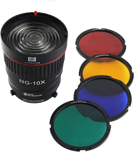 Hersmay NG-10X Bowens Mount Fresnel Adaptador de enfoque de lente Fresnel Spot S-Mount Adaptador 10-40° 5X más brillante para Godox sl-60w Bowens
