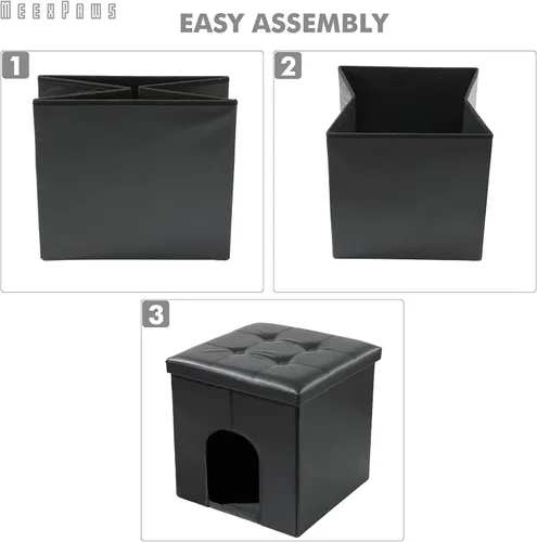 Miniatura 6 de MEEXPAWS Mueble Gabinete Oculto para Caja de Arena de Gatos, Banco de Baño para Gatos Gabinete de Almacenamiento Pequeño 19.7'' x 19.7'' x 19.7'' A
