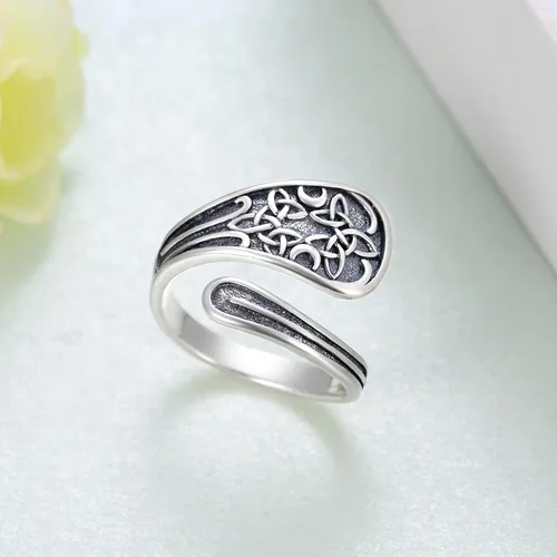 Miniatura 3 de Feijiesi Open Ring for Women Sterling Silver Thumb Ring Spoon Ring for Women Girls